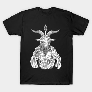 Jesus Pagan Baphomet Heathen Lucifer sign of horns T-Shirt